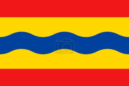 Ilustración de Bandera de Overijssel provincia (Reino de los Países Bajos, Holanda) Oaverysel - Imagen libre de derechos