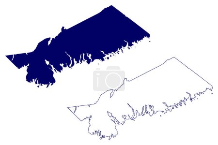 Ilustración de Condado de Halifax (Canadá, Provincia de Nueva Escocia, América del Norte) mapa vector ilustración, boceto garabato Halifax mapa - Imagen libre de derechos