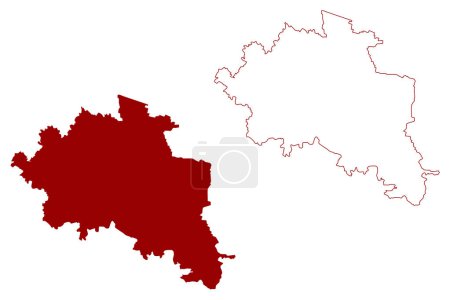 Illustration for Winterthur District (Switzerland, Swiss Confederation, Canton of Zurich) map vector illustration, scribble sketch Bezirk Winterthur map - Royalty Free Image
