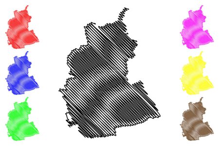 Ilustración de Autoridad unitaria, Borough of Swindon (Reino Unido de Gran Bretaña e Irlanda del Norte, condado ceremonial de Wiltshire o Wilts, Inglaterra) mapa vector ilustración, garabato bosquejo mapa - Imagen libre de derechos
