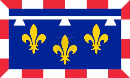 Illustration for Flag of Centre-Val de Loire (Regions of France, French Republic) Centre Region - Royalty Free Image