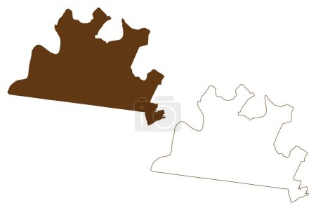 Illustration for Aboriginal Shire of Cherbourg (Commonwealth of Australia, Queensland state) map vector illustration, scribble sketch Cherbourg map - Royalty Free Image
