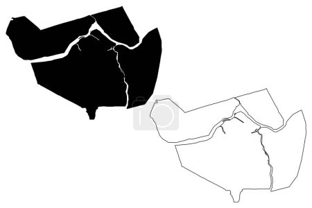 Ilustración de Lowell City, Massachusetts (United States cities, United States of America, us, usa city) mapa vector illustration, scribble sketch Ciudad de Lowell mapa - Imagen libre de derechos