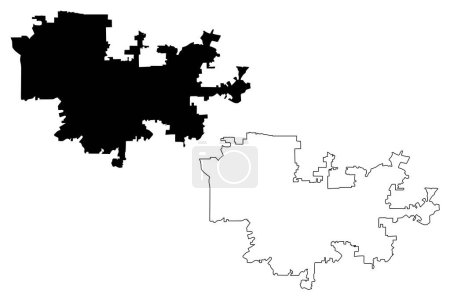 Illustration for El Cajon City, California (United States cities, United States of America, us, usa city) map vector illustration, scribble sketch City of El Cajon map - Royalty Free Image