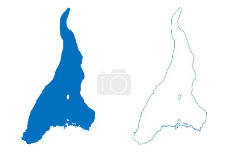 Illustration for Lake Chiuta (Republic of Malawi, Mozambique) map vector illustration, scribble sketch Chiuta map - Royalty Free Image