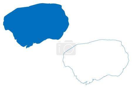 Ilustración de Lago Marfil (Estado Plurinacional de Bolivia, República Federativa de Brasil) mapa vector ilustración, garabato boceto Laguna de Marfil o Baia Grande mapa - Imagen libre de derechos