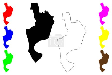 Illustration for Chittagong city (People's Republic of Bangladesh) map vector illustration, scribble sketch Chittagong or Chatgaon map - Royalty Free Image