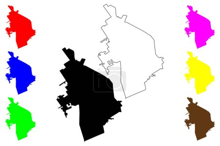 Santiago del Estero city (Argentine Republic, Argentina) mapa vector illustration, scribble sketch Santiago del Estero mapa
