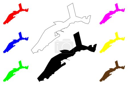 Illustration for Ushuaia city (Argentine Republic, Argentina) map vector illustration, scribble sketch Ushuaia map - Royalty Free Image