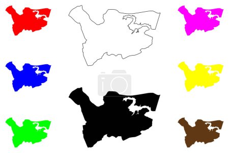 Illustration for Americana city (Federative Republic of Brazil, Sao Paulo state) map vector illustration, scribble sketch Americana map - Royalty Free Image