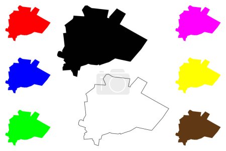 Assis ville (République fédérative du Brésil, Etat de Sao Paulo) illustration vectorielle de la carte, croquis croquis Assis carte