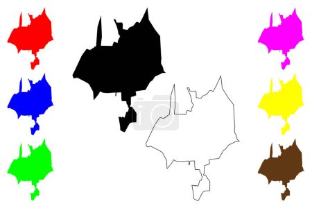 Caxias city (Federative Republic of Brazil, Maranhao state) map vector illustration, scribble sketch Caxias map