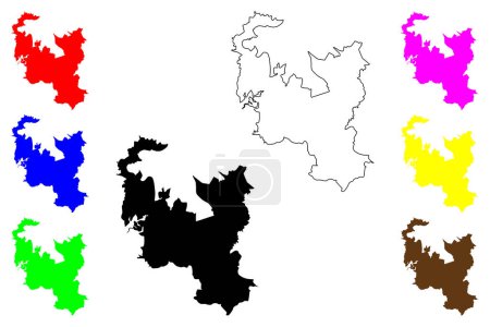 Contagem ville (République fédérative du Brésil, État du Minas Gerais) illustration vectorielle de la carte, croquis croquis de la carte Contagem carte