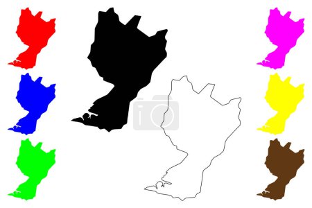 Ilustración de Diadema city (Federative Republic of Brazil, Sao Paulo state) mapa vector illustration, scribble sketch Diadema map - Imagen libre de derechos