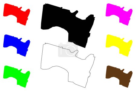 Cartago city (Republic of Colombia) map vector illustration, scribble sketch Cartago map