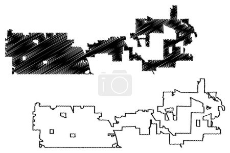 Centennial City, Colorado (United States cities, United States of America, us, usa city) map vector illustration, scribble sketch City of Centennial map