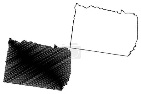 Ciudad de Whitehorse (Commonwealth of Australia, Victoria state, Vic) mapa vector ilustración, garabato bosquejo Whitehorse mapa