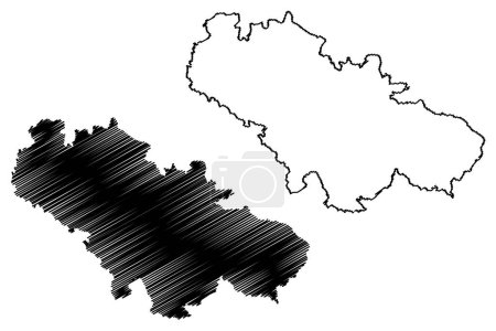 Ilustración de Pfaffikon District (Suiza, Confederación Suiza, Cantón de Zurich) mapa vector ilustración, garabato boceto Bezirk Pfffikon mapa - Imagen libre de derechos