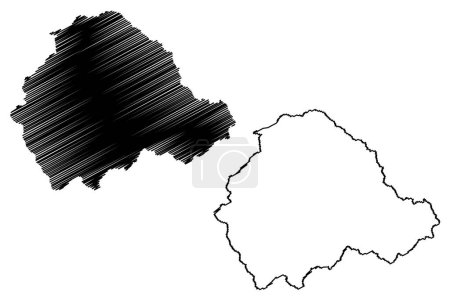 Ilustración de Distrito de Entremont (Suiza, Confederación Suiza, Cantón de Valais o Wallis) mapa vector ilustración, garabato boceto Bezirk d 'Entremont mapa - Imagen libre de derechos