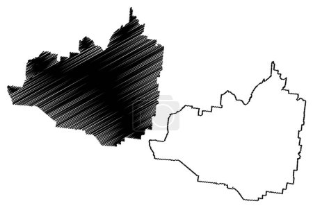 Comté de Quilpie (Commonwealth d'Australie, État du Queensland) illustration vectorielle de carte, croquis croquis croquis carte de Quilpie
