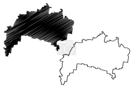 Ciudad de Ipswich (Mancomunidad de Australia, estado de Queensland) mapa vector ilustración, garabato bosquejo mapa Ipswich
