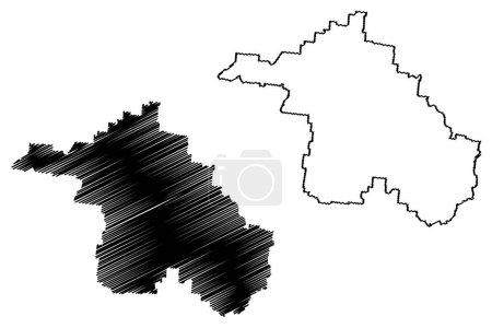 Ilustración de Región de Barcaldine (Mancomunidad de Australia, estado de Queensland) mapa vector ilustración, garabato bosquejo mapa de Barcaldine - Imagen libre de derechos