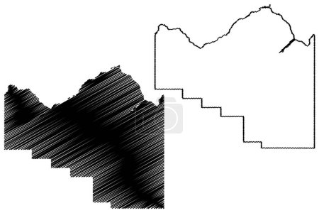 Cochrane District (Canada, Ontario Province, North America) map vector illustration, scribble sketch Cochrane map