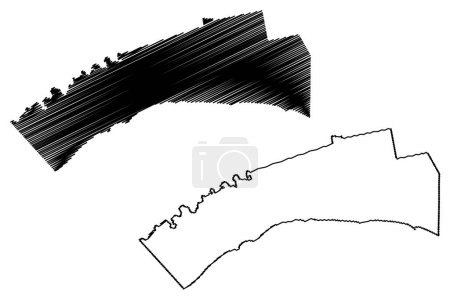 Elgin County (Canada, Ontario Province, North America) map vector illustration, scribble sketch Elgin map