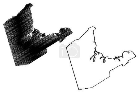 Illustration for Municipality of the County of Antigonish (Canada, Nova Scotia Province, North America) map vector illustration, scribble sketch Antigonish map - Royalty Free Image