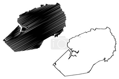 Illustration for Hants County (Canada, Nova Scotia Province, North America) map vector illustration, scribble sketch Hants map - Royalty Free Image