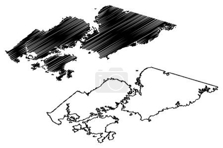 Illustration for Richmond County (Canada, Nova Scotia Province, North America) map vector illustration, scribble sketch Comte de Richmond or Siorramachd Richmond map - Royalty Free Image