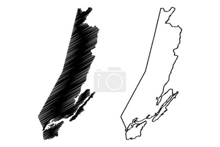 Illustration for Victoria County (Canada, Nova Scotia Province, North America) map vector illustration, scribble sketch Victoria map - Royalty Free Image