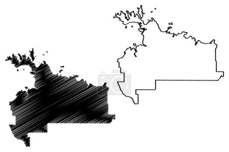 West Arnhem Region (Commonwealth of Australia, Northern Territory, NT) map vector illustration, scribble sketch West Arnhem Regional Council map