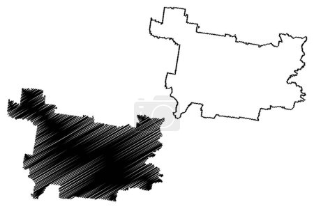 Forbes Shire (Commonwealth of Australia, New South Wales, NSW) mapa vector ilustración, garabato bosquejo Forbes mapa
