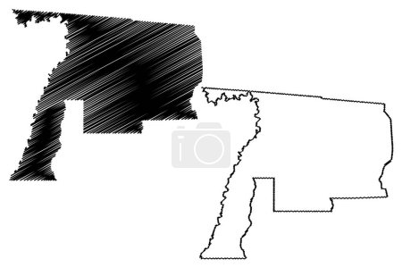 Alto Paraiso municipality (State of Rondonia, RO, Municipalities of Brazil, Federative Republic of Brazil) map vector illustration, scribble sketch Alto Paraso map