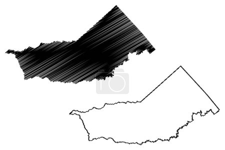 Mirante da Serra municipality (State of Rondnia or Rondonia, RO, Municipalities of Brazil, Federative Republic of Brazil) map vector illustration, scribble sketch map,