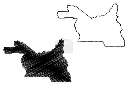 Pimenta Bueno municipality (State of Rondnia or Rondonia, RO, Municipalities of Brazil, Federative Republic of Brazil) map vector illustration, scribble sketch Pimenta Bueno map,