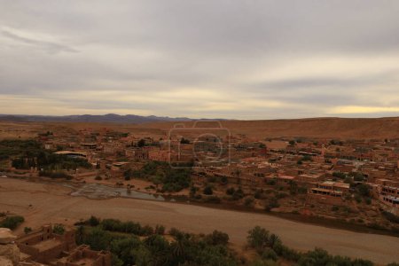 View from the Ait Benhaddou along the former caravan route between the Sahara and Marrakesh in Morocco