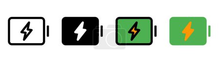 Photo for Battery icon on white background. Battery symbol. charging, battery, electricity. flat and colored styles. for web and mobile design. - Royalty Free Image