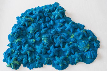 Exploring Textures with Blue Sea Creature Sand Molds