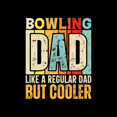 Ilustración de Bowling papá divertido padres día camiseta diseño - Imagen libre de derechos