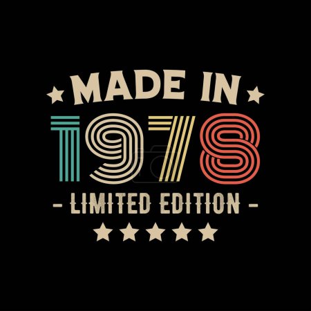 Illustration for Made in 1978 limited edition t-shirt design - Royalty Free Image