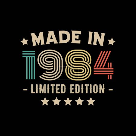 Illustration for Made in 1984 limited edition t-shirt design - Royalty Free Image