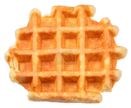 Photo for True Belgian waffle with extra deep pockets for filling isolated on white background. - Royalty Free Image