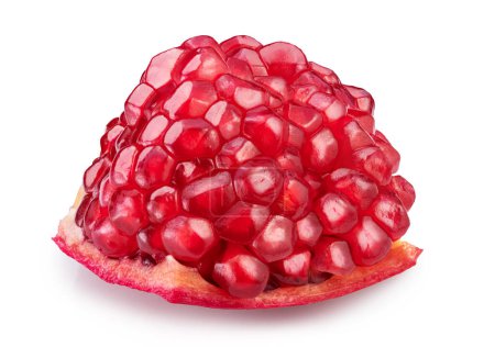 Piece of pomegranate on white background. File contains clipping path.