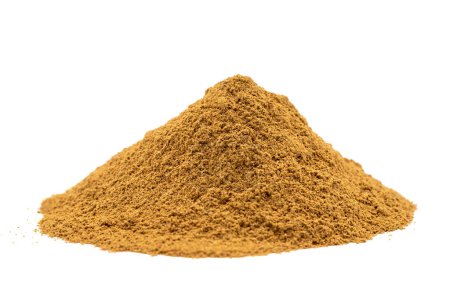 Photo for Cinnamon powder isolated on white background. Pile of cinnamon powder. close up - Royalty Free Image