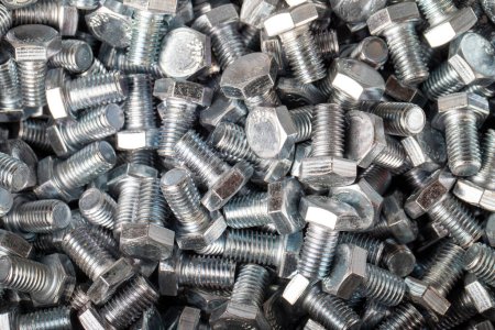 Photo for Hex head bolts. Hexagon head bolts background. close up - Royalty Free Image