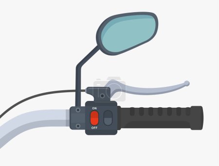 Illustration for Close-up of motorcycle brakes lever. Adjustment motorcycle hand brakes. Close-up view. Flat vector illustration template. - Royalty Free Image