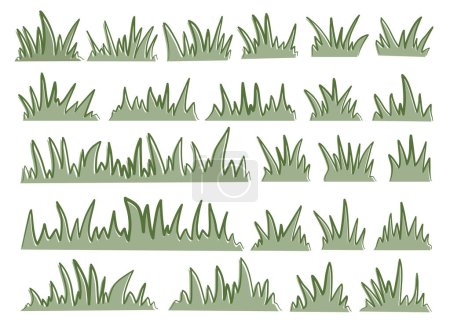 green grass. doodle grass illustration. grass lineart. grass outline illustration. set of handrawn grass.