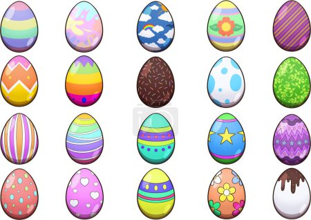 Photo for Easter Eggs Set. Clip art illustration with simple gradients. illustration with simple gradients. - Royalty Free Image